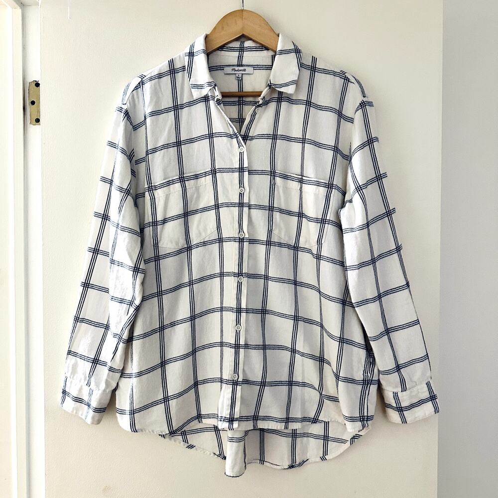 Madewell Sunday Flannel Botton Down Shirt Sz L